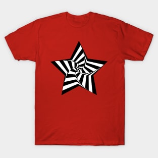 Twisting Black and White Star T-Shirt
